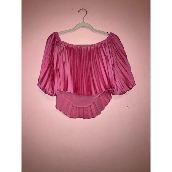 NWT Express poof sleeve light pink cropped top size XS - Picture 6 of 6